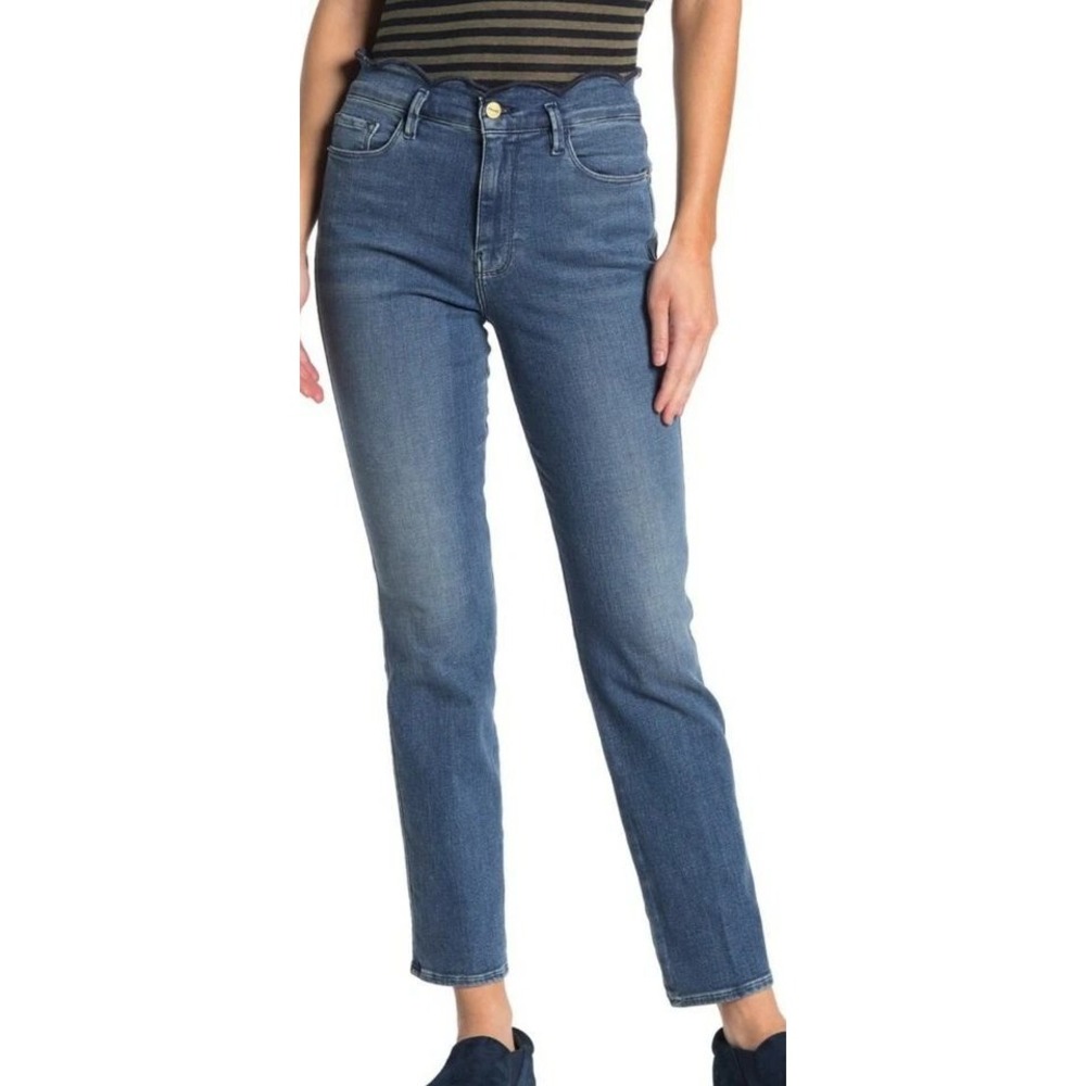 Frame Womens Scallop Edge Starwood Straight Leg Jeans Size 26‎